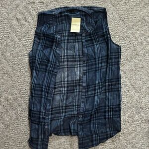 Lucky Brand Flannel Vest NWT Large